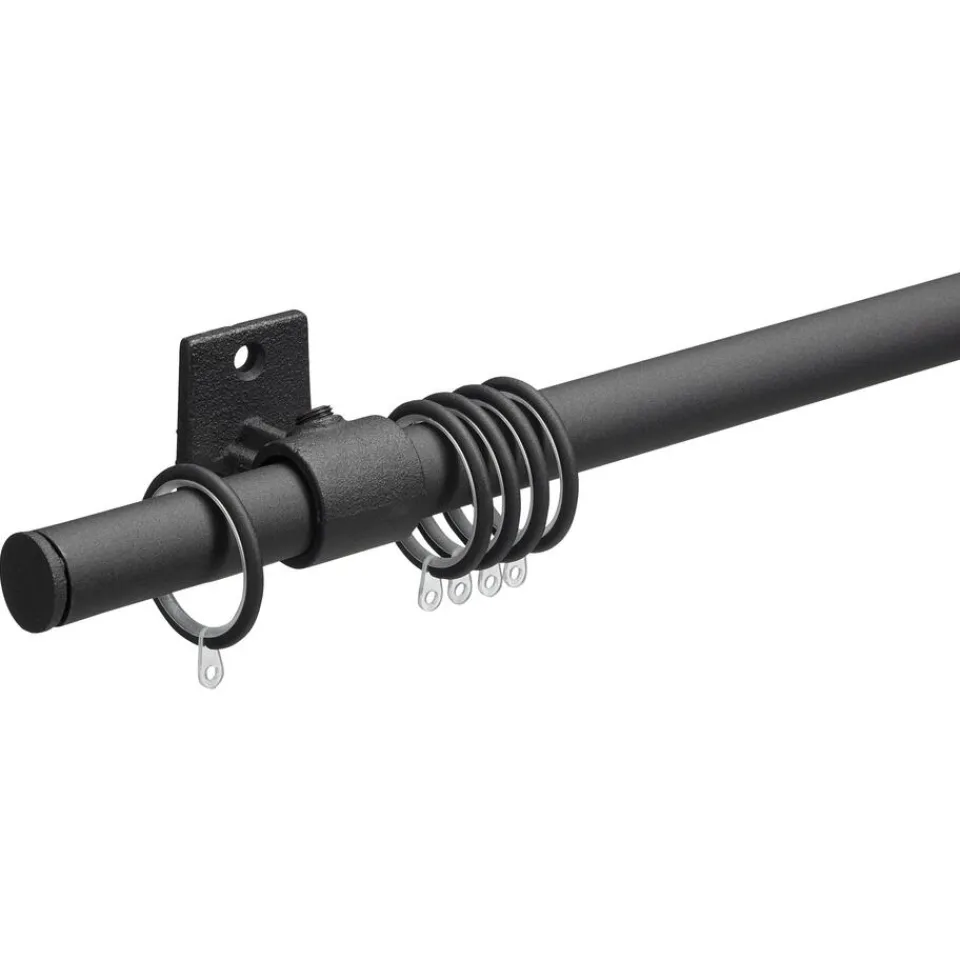 Kwantum Gordijnroede 160 Cm Mat Zwart Staal - Ø28mm