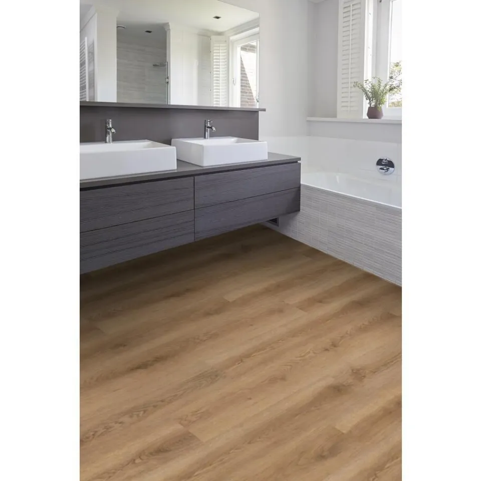 Kwantum 2in1 Klik PVC Jiggs Eiken Met Geïntegreerde Ondervloer