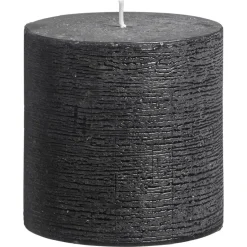 Kwantum Kaars Rustiek Zwart 10x10 Cm