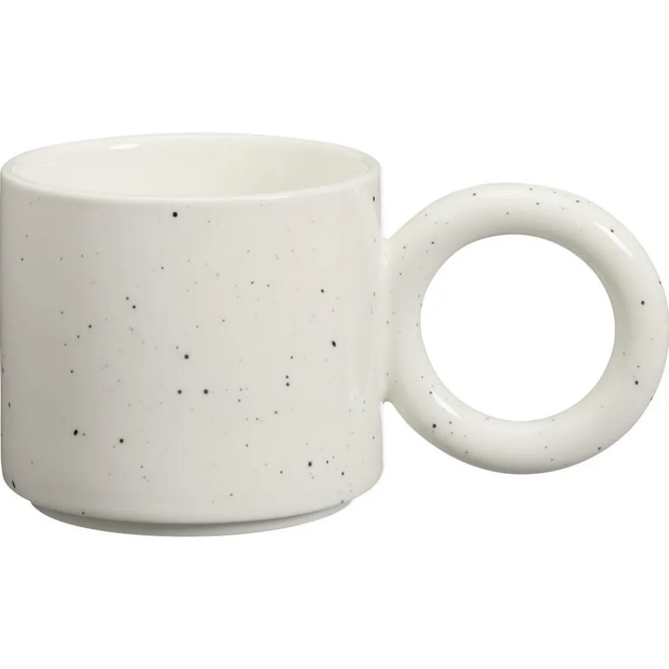 Kwantum Mok Met Oor Crispen Spikkel Zwart/ 225ml