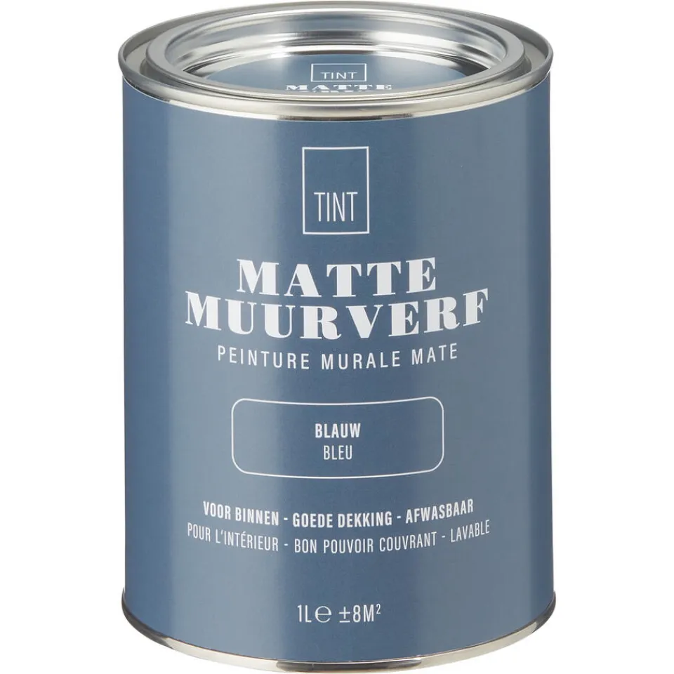 Kwantum Muurverf Mat Blauw 1 L
