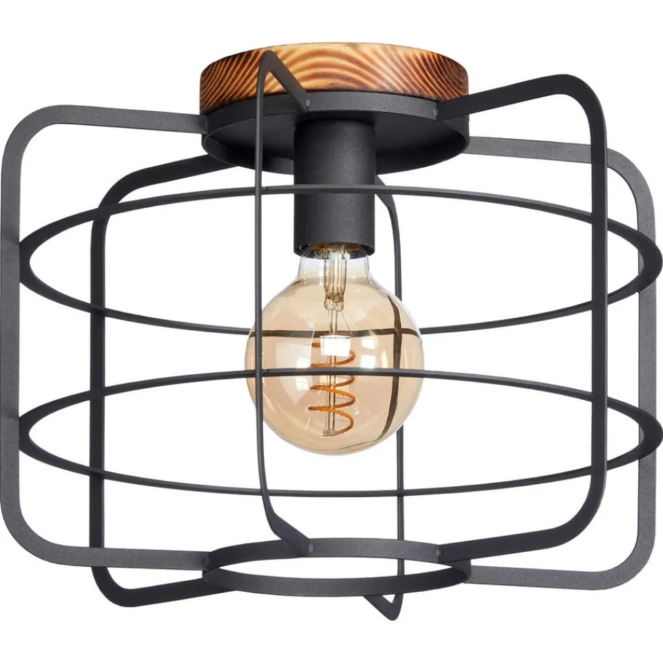 Kwantum Plafondlamp Wood Zwart