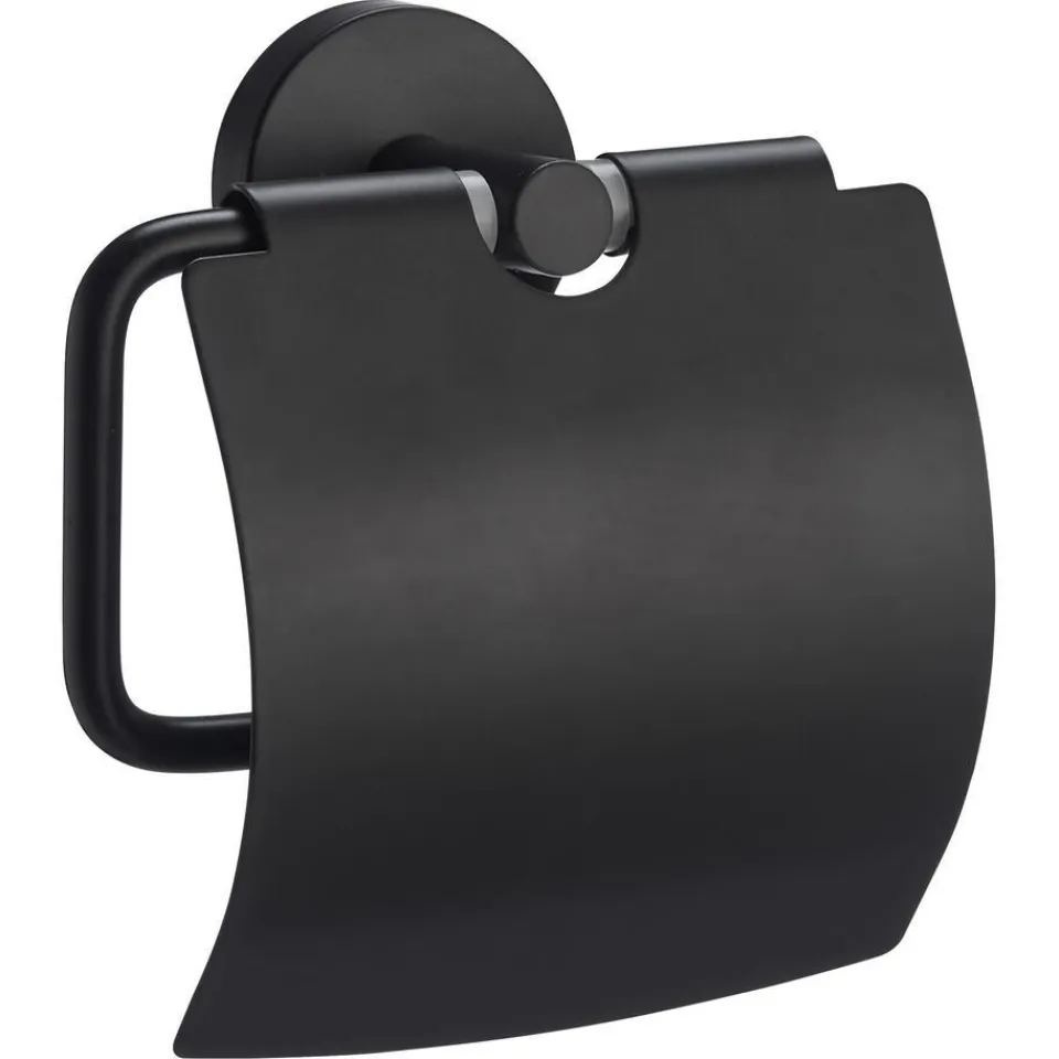 Kwantum Toiletrolhouder Metaal Zwart 14,5x7x14,5 Cm