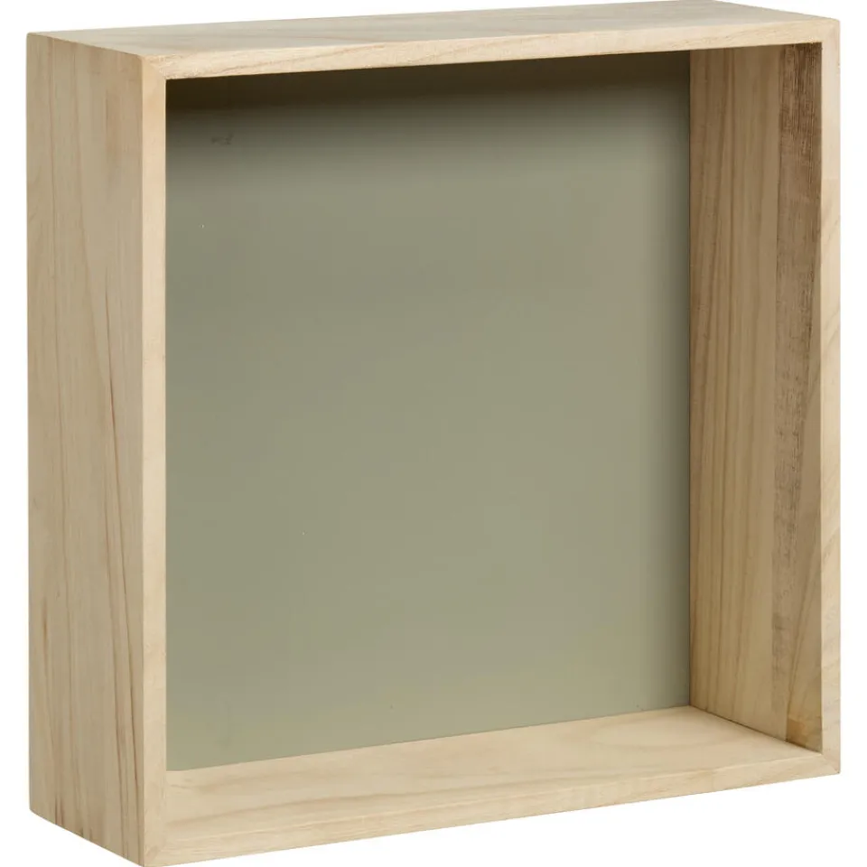 Kwantum Wanddecoratie Hout Olijfgroen Maat L 30x10x30 Cm