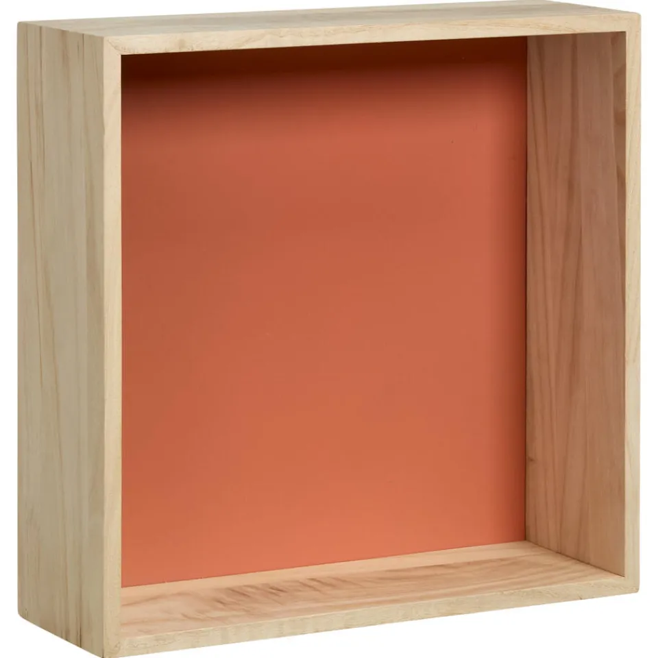 Kwantum Wanddecoratie Hout Steenrood Maat L 30x10x30 Cm