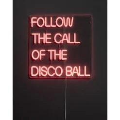 Kwantum Wandlamp Neon Discoball Rood